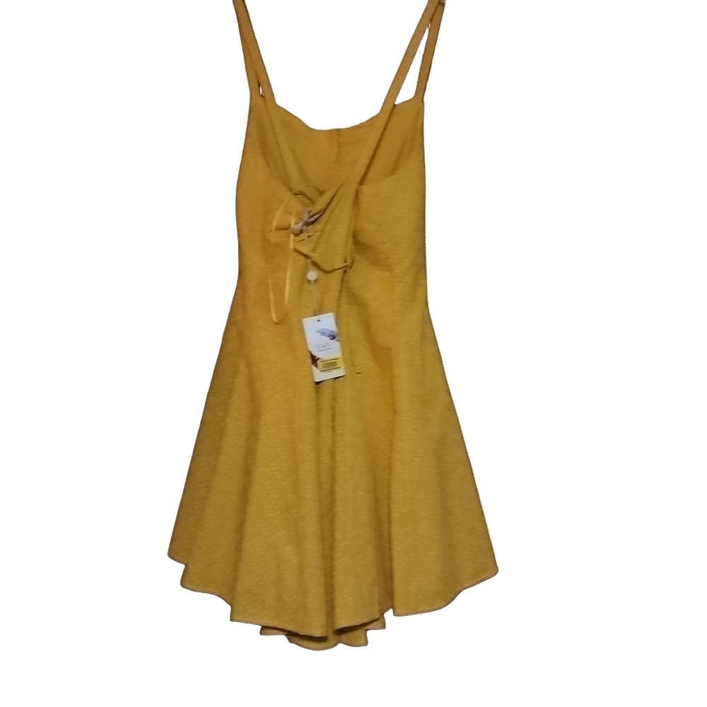 NWT A & C Embroidered to Dress in Mustard - Picture 4 of 6